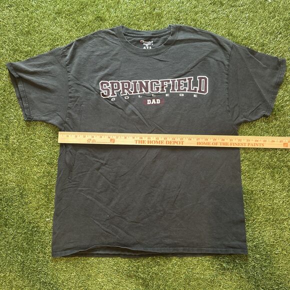 Vintage Champion Springfield College DAD Black Graphic Logo Tee Shirt Mens XL - Picture 4 of 9